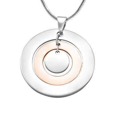 personalized Circles of Love Necklace - TWO TONE - Rose Gold  Silver - Name My Jewelry ™