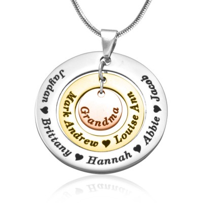 personalized Circles of Love Necklace - Three Tone - Rose Gold Silver - Name My Jewelry ™