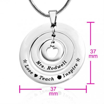 personalized Circles of Love Necklace Teacher - Sterling Silver - Name My Jewelry ™