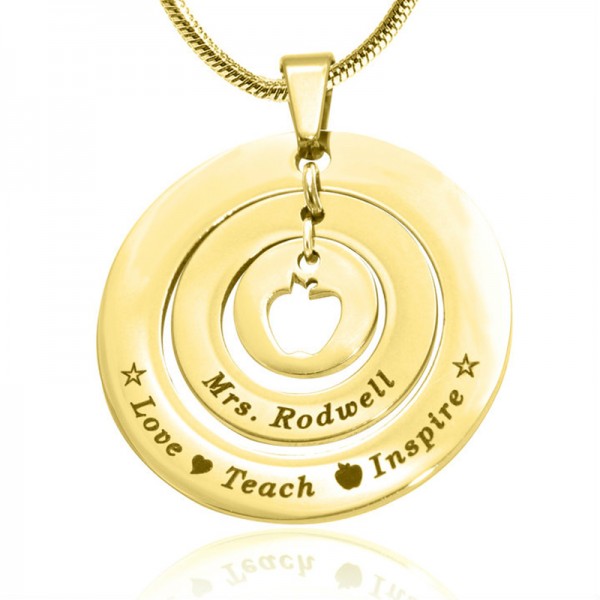 personalized Circles of Love Necklace Teacher - 18ct GOLD Plated - Name My Jewelry ™