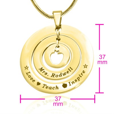 personalized Circles of Love Necklace Teacher - 18ct GOLD Plated - Name My Jewelry ™