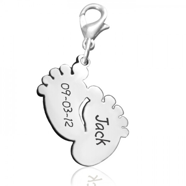personalized Feet Charm 12mm With Clasp - Name My Jewelry ™