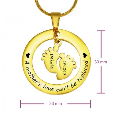 personalized Cant Be Replaced Necklace - Single Feet 18mm - 18ct Gold Plated - Name My Jewelry ™