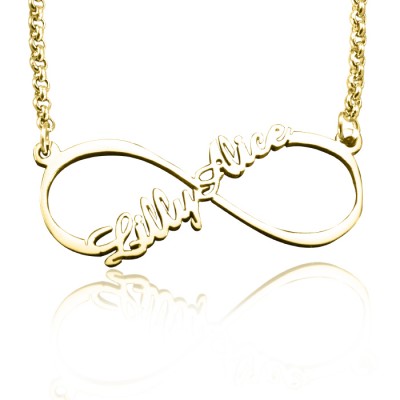 personalized Single Infinity Name Necklace - 18ct Gold Plated - Name My Jewelry ™