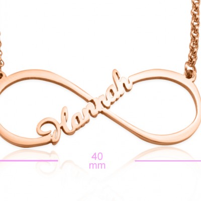 personalized Single Infinity Name Necklace - 18ct Rose Gold Plated - Name My Jewelry ™