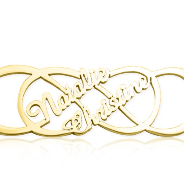 personalized Infinity X Infinity Name Necklace - 18ct Gold Plated - Name My Jewelry ™
