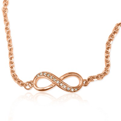 personalized  Crystal Infinity Bracelet/Anklet - 18ct Rose Gold Plated - Name My Jewelry ™