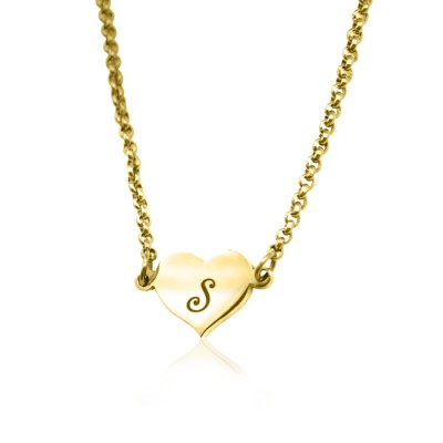 personalized Precious Heart - 18ct Gold Plated - Name My Jewelry ™