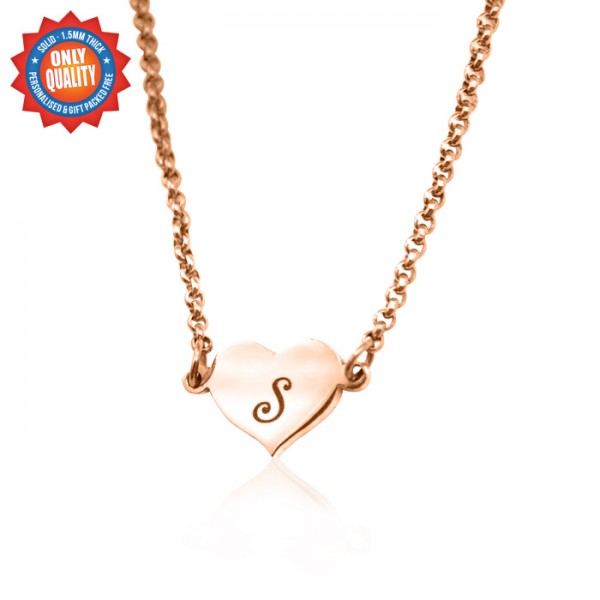 personalized Precious Heart - 18ct Rose Gold Plated - Name My Jewelry ™