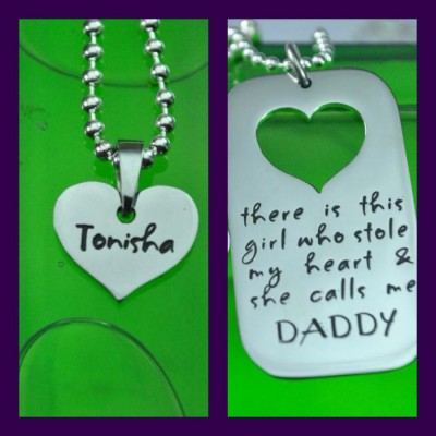 personalized Dog Tag - Stolen Heart - Two Necklaces - Silver - Name My Jewelry ™