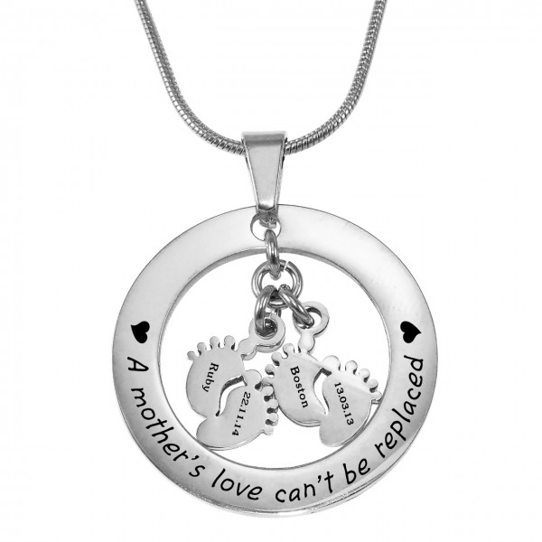 personalized Cant Be Replaced Necklace - Double Feet 12mm - Name My Jewelry ™