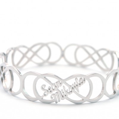 personalized Endless Double Infinity Bangles - Name My Jewelry ™