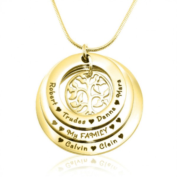 personalized Family Triple Love - 18ct Gold Plated - Name My Jewelry ™