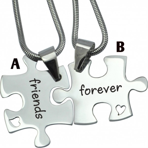 personalized Forever Friends Puzzle Two Necklaces - Name My Jewelry ™