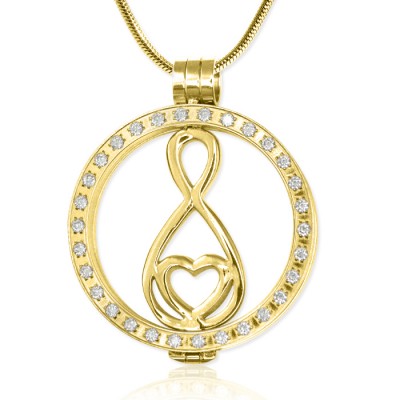 personalized Gold Diamonte Necklace with 18ct Gold Plated Infinity - Name My Jewelry ™