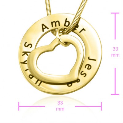 personalized Heart Washer Necklace - 18ct GOLD Plated - Name My Jewelry ™