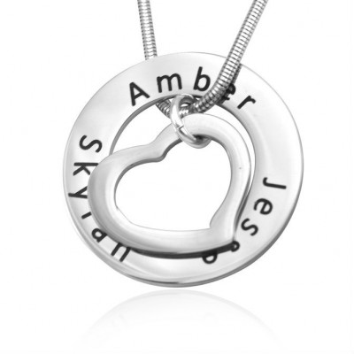 personalized Heart Washer Necklace - Name My Jewelry ™