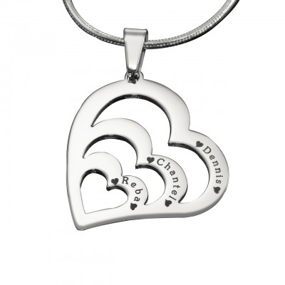 personalized Hearts of Love Necklace - Sterling Silver - Name My Jewelry ™