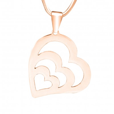 personalized Hearts of Love Necklace - 18ct Rose Gold Plated - Name My Jewelry ™