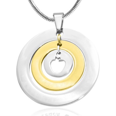 personalized Circles of Love Necklace Teacher - TWO TONE - Gold  Silver - Name My Jewelry ™