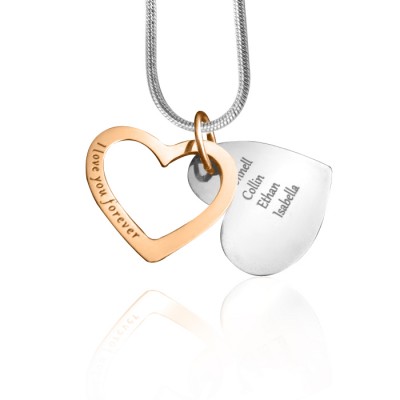 personalized Love Forever Necklace - Two Tone - Rose Gold  Silver - Name My Jewelry ™