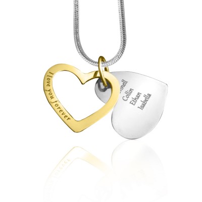 personalized Love Forever Necklace - Two Tone - Gold  Silver - Name My Jewelry ™