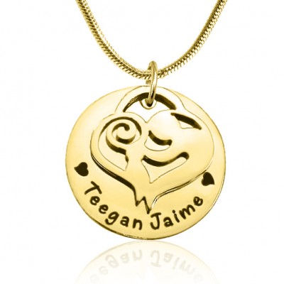 personalized Mother's Disc Single Necklace - 18ct Gold Plated - Name My Jewelry ™