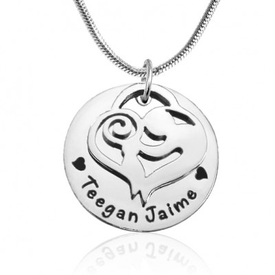 personalized Mother's Disc Single Necklace - Sterling Silver - Name My Jewelry ™