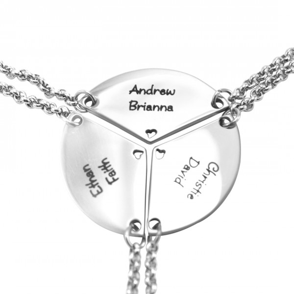 personalized Meet at the Heart Triple - Three personalized Necklaces - Name My Jewelry ™