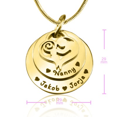 personalized Mother's Disc Double Necklace - 18ct Gold Plated - Name My Jewelry ™