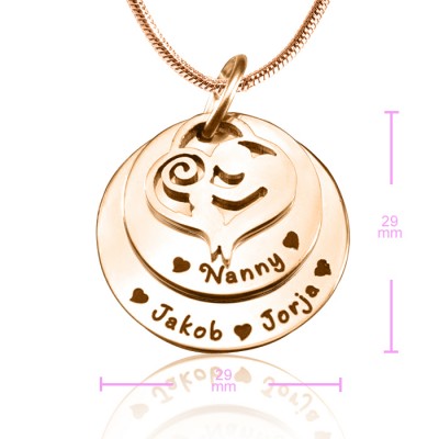 personalized Mother's Disc Double Necklace - 18ct Rose Gold Plated - Name My Jewelry ™