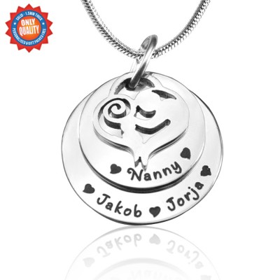 personalized Mother's Disc Double Necklace - Sterling Silver - Name My Jewelry ™