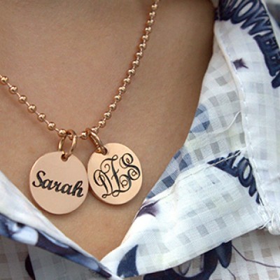 personalized Monogram Initial Disc Necklace - Name My Jewelry ™