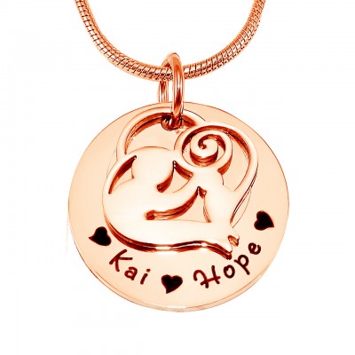 personalized Mother's Disc Single Necklace - 18ct Rose Gold Plated - Name My Jewelry ™
