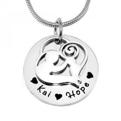 personalized Mother's Disc Single Necklace - Sterling Silver - Name My Jewelry ™