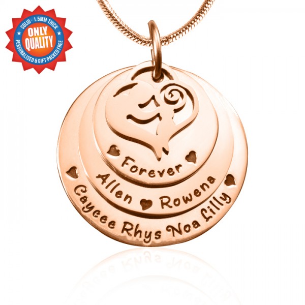 personalized Mother's Disc Triple Necklace - 18ct Rose Gold Plated - Name My Jewelry ™