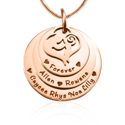 personalized Mother's Disc Triple Necklace - 18ct Rose Gold Plated - Name My Jewelry ™