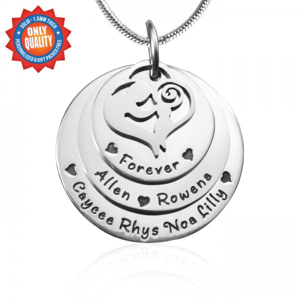 personalized Mother's Disc Triple Necklace - Sterling Silver - Name My Jewelry ™