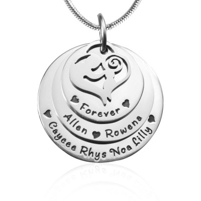 personalized Mother's Disc Triple Necklace - Sterling Silver - Name My Jewelry ™