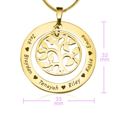 personalized My Family Tree Necklace - 18ct Gold Plated - Name My Jewelry ™