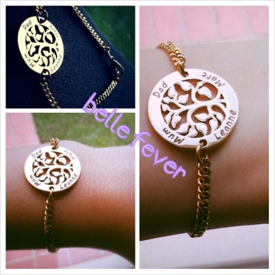 personalized My Tree Bracelet - 18ct Gold Plated - Name My Jewelry ™