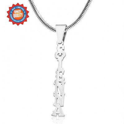 personalized Name Necklace Vertical - Sterling Silver - Name My Jewelry ™