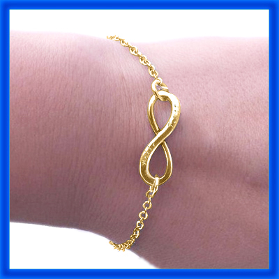 personalized Classic  Infinity Bracelet/Anklet - 18ct Gold Plated - Name My Jewelry ™