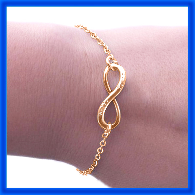 personalized Classic  Infinity Bracelet/Anklet - 18ct Rose Gold Plated - Name My Jewelry ™
