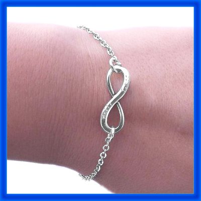 personalized Classic  Infinity Bracelet/Anklet - Sterling Silver - Name My Jewelry ™