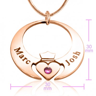 personalized Queen of My Heart Necklace - 18ct Rose Gold Plated - Name My Jewelry ™