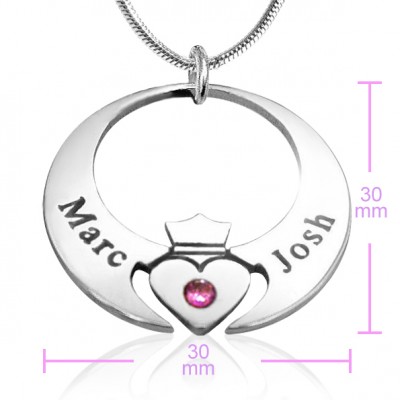 personalized Queen of My Heart Necklace - Sterling Silver - Name My Jewelry ™