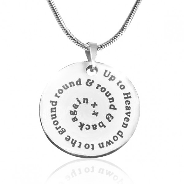 personalized Swirls of Time Disc Necklace - Sterling Silver - Name My Jewelry ™