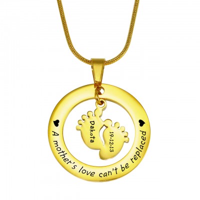 personalized Cant Be Replaced Necklace - Single Feet 18mm - 18ct Gold Plated - Name My Jewelry ™