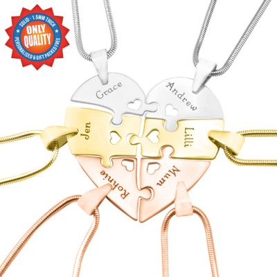 personalized Hexa Heart Puzzle Necklace - Name My Jewelry ™